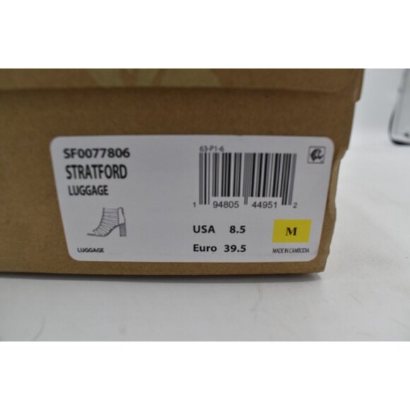 Sofft Womens Size 8.5 Stratford Luggage Leather Cage Zip Heeled Open Toe Sandals - Picture 11 of 11